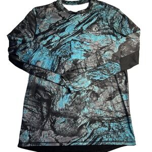 Real Tree Fishing Shirt Men‎ Large Blue Camo Long Sleeve Wicking Outdoor Nature